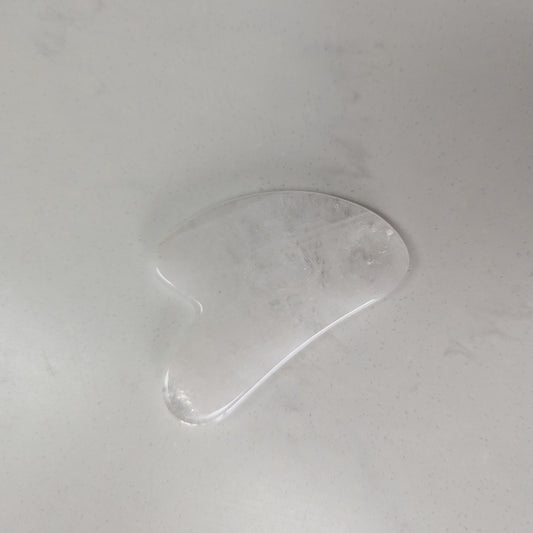 CLEAR QUARTZ CRYSTAL GUA SHA FACIAL TOOL